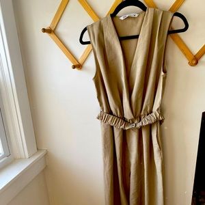 ZARA | Women’s Belted V-neck Jumpsuit M